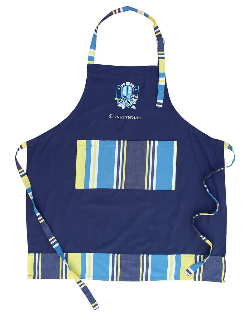 Airwill, 100% Cotton Designer Weaved Aprons, with 1 Center Pocket, Adjustable Buckle on Top and 2 Long Ties On Both 2 Sides. Pack of 1 Piece