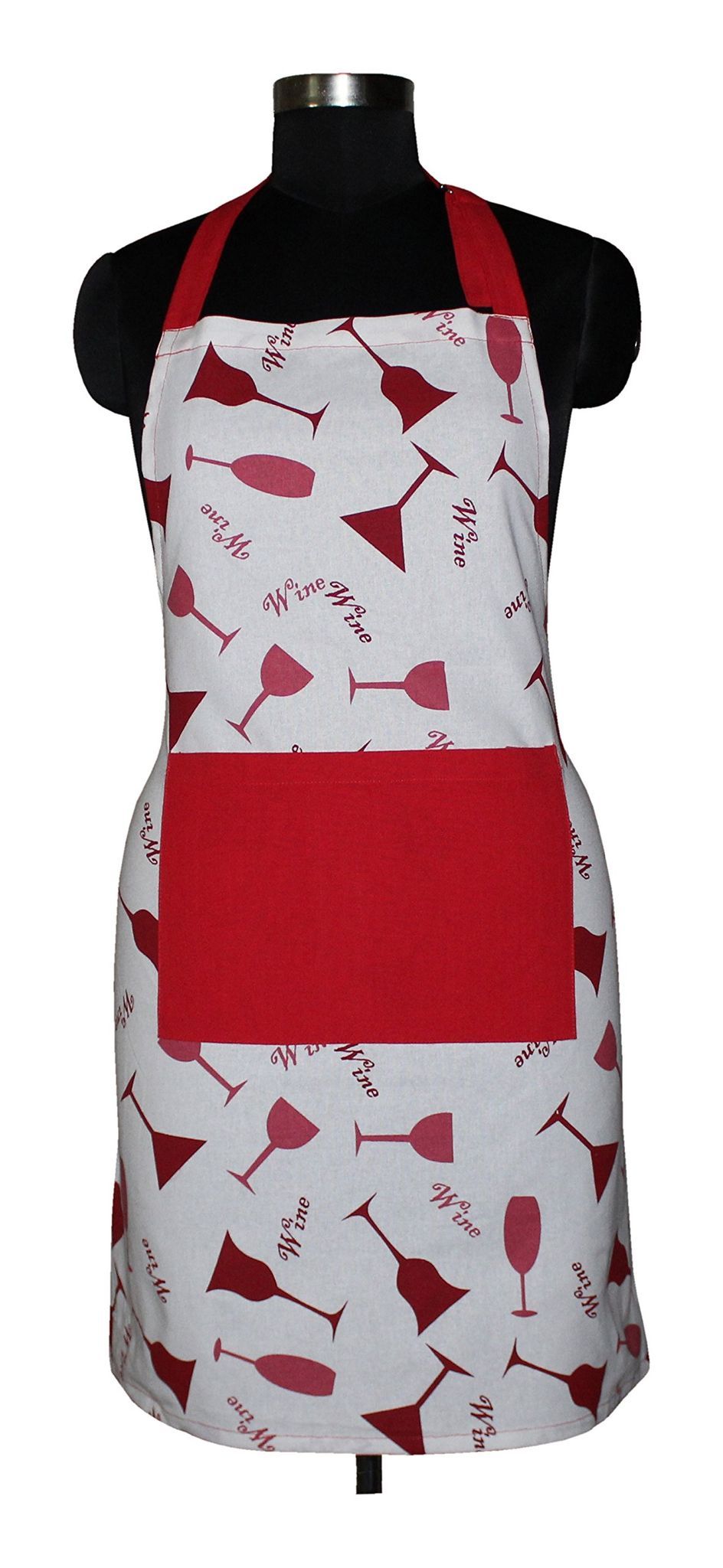 AIRWILL, 100% Cotton Designer Printed Aprons, Sized 65cm in Width & 80cm in Length with 1 Center Pocket, Adjustable Buckle on Top and 2 Long Ties on Both 2 Sides. Pack of 1 piece