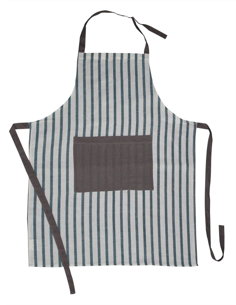 Airwill, 100% Cotton Designer Yarn-Dyed Striped Aprons, Sized 65cm in Width & 80cm in Length with 1 Center Pocket, Adjustable Buckle on Top and 2 Long Ties on Both 2 Sides. Pack of 1 Piece
