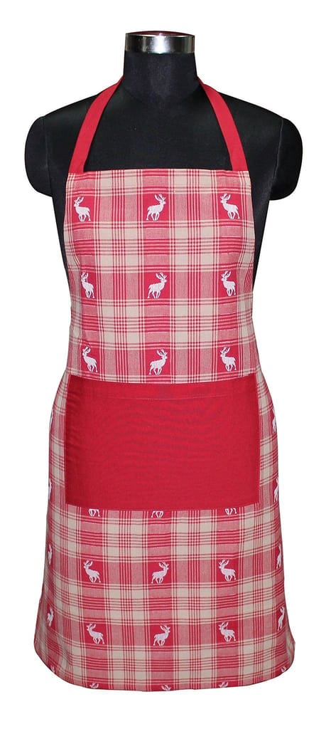 AIRWILL, 100% Cotton Designer Jacquard Weaved Aprons, Sized 65cm in Width & 80cm in Length with 1 Center Pocket, Adjustable Buckle on Top and 2 Long Ties on Both 2 Sides. Pack of 1 piece - Towels | Buy online on ZillyBuy