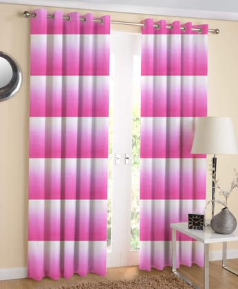 AIRWILL Cotton Self Designed Eyeleted 4x7 ft Door Curtains-Multicolour (Pack of 2 Pieces)