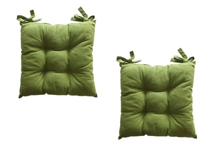 AIRWILL Cotton & Polyfibre ChairCushions/Chairpads Pack of 2 pcs