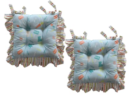 AIRWILL Cotton & Polyfibre ChairCushions/Chairpads Pack of 2 pcs