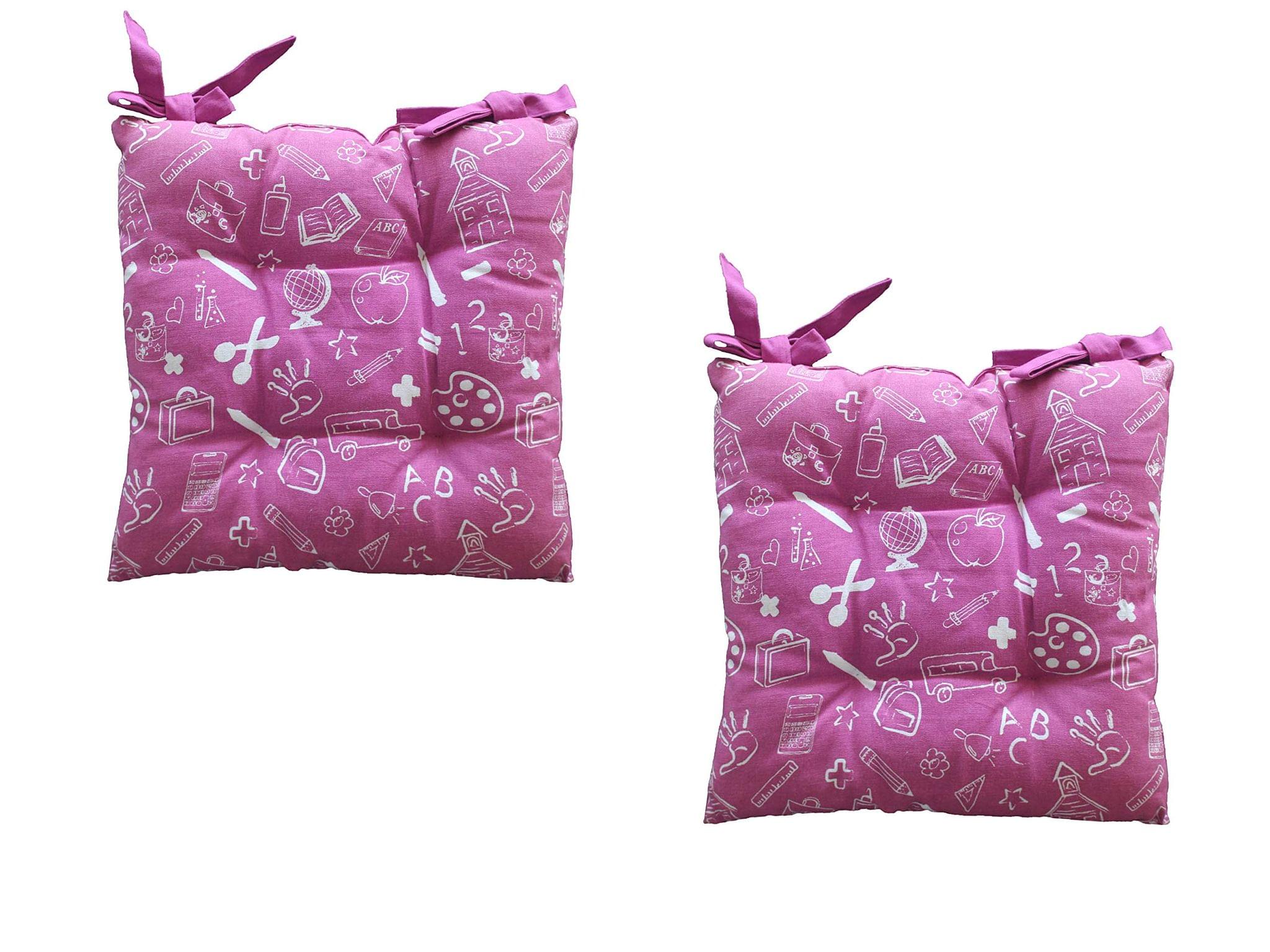 AIRWILL Cotton & Polyfibre ChairCushions/Chairpads Pack of 2 pcs