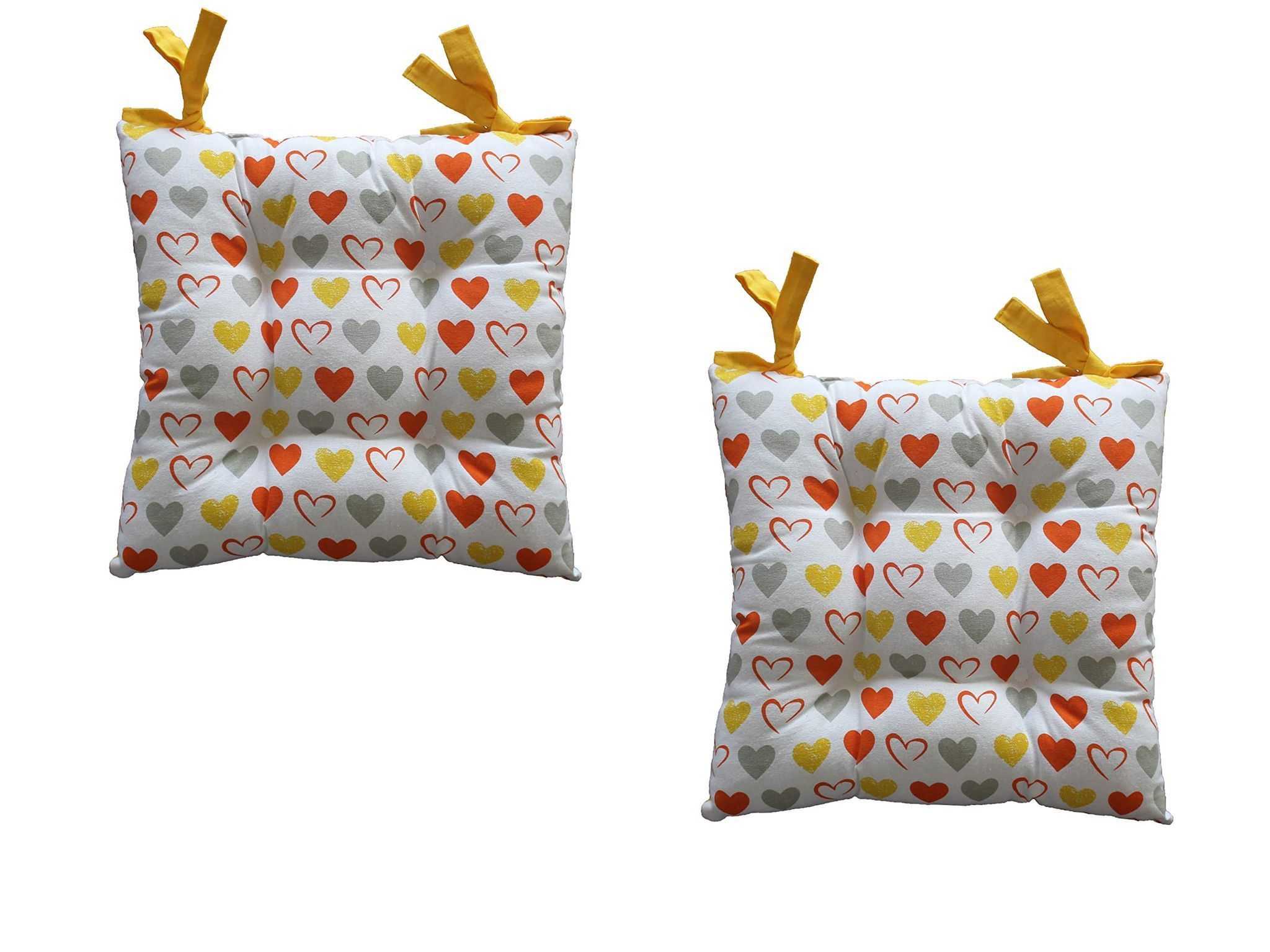 AIRWILL Cotton & Polyfibre ChairCushions/Chairpads Pack of 2 pcs