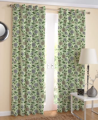 AIRWILL Multicolor Printed Pattern Cotton Door Curtains 4x7ft Pack of 2 Pieces
