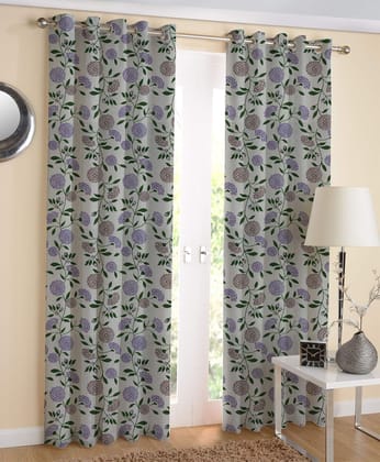 AIRWILL Multicolor Printed Pattern Cotton Door Curtains 4x7ft Pack of 2 Pieces