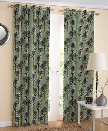 AIRWILL Multicolor Printed Pattern Cotton Door Curtains 4x7ft Pack of 2 Pieces