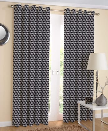 AIRWILL, 100% Cotton Eyelet Door Curtains Sized 4ft in Width and 7ft in Length, Multicolor Pack of 2 Pieces