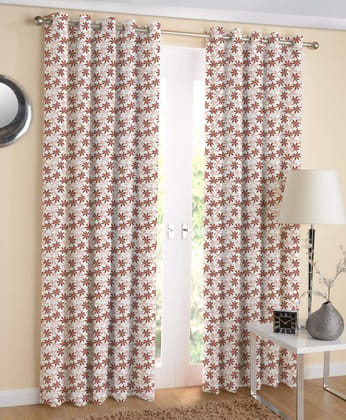 AIRWILL Cotton 4ft W x 7ft L Eyeleted Door Curtains (Multicolour) - Pack of 2 Pieces
