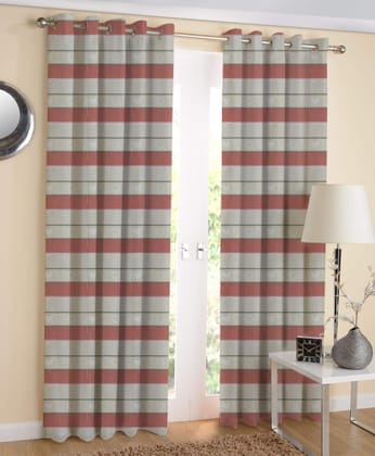 AIRWILL, 100% Cotton Eyelet Door Curtains Sized 4ft in Width and 7ft in Length, Multicolor Pack of 2 Pieces