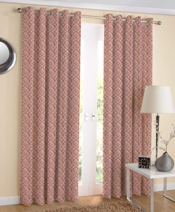 AIRWILL Cotton 4ft W x 7ft L Eyeleted Door Curtains (Multicolour) - Pack of 2 Pieces