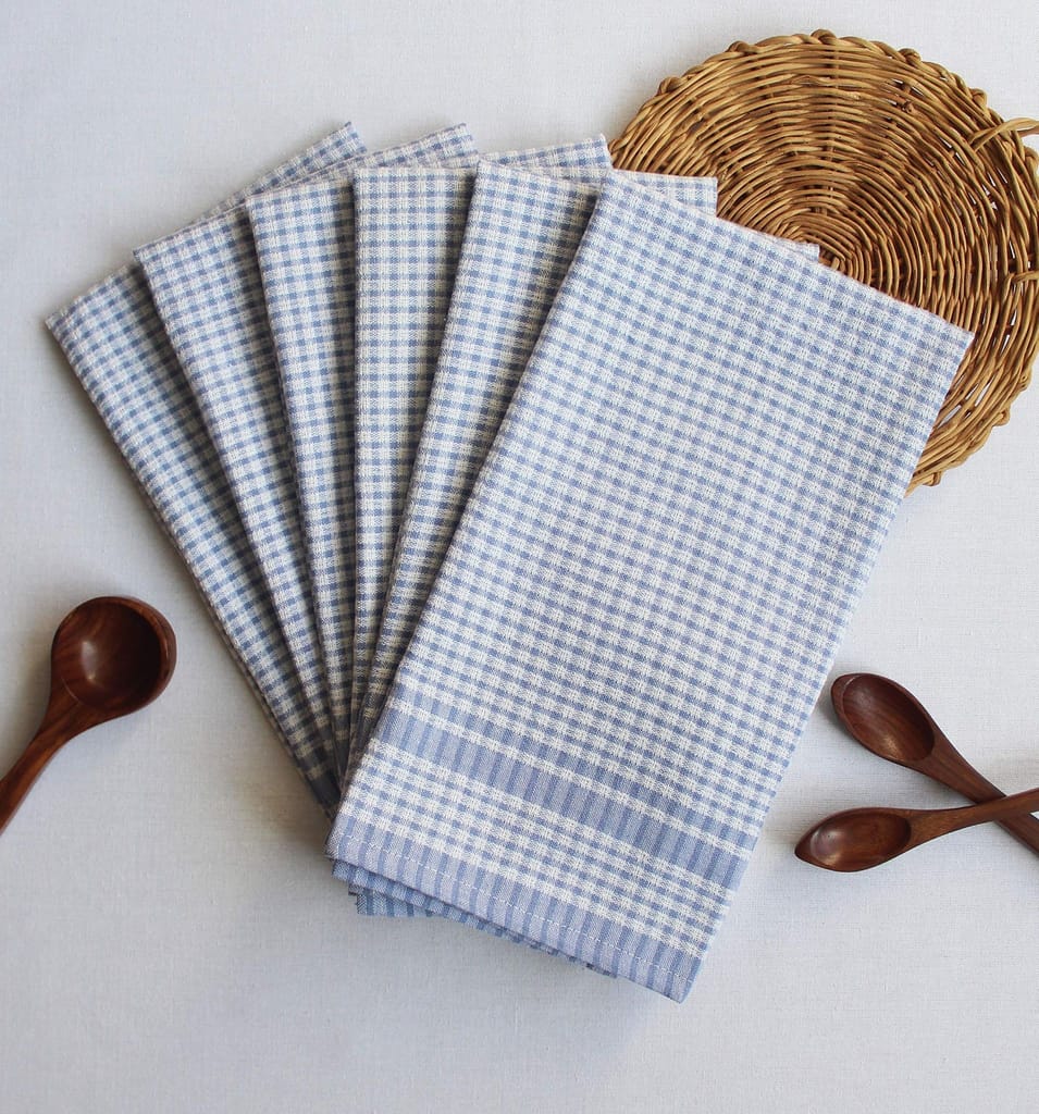 AIRWILL? Cotton Dish Towels Blue - Pack of 6 - Towels | Buy online on ZillyBuy