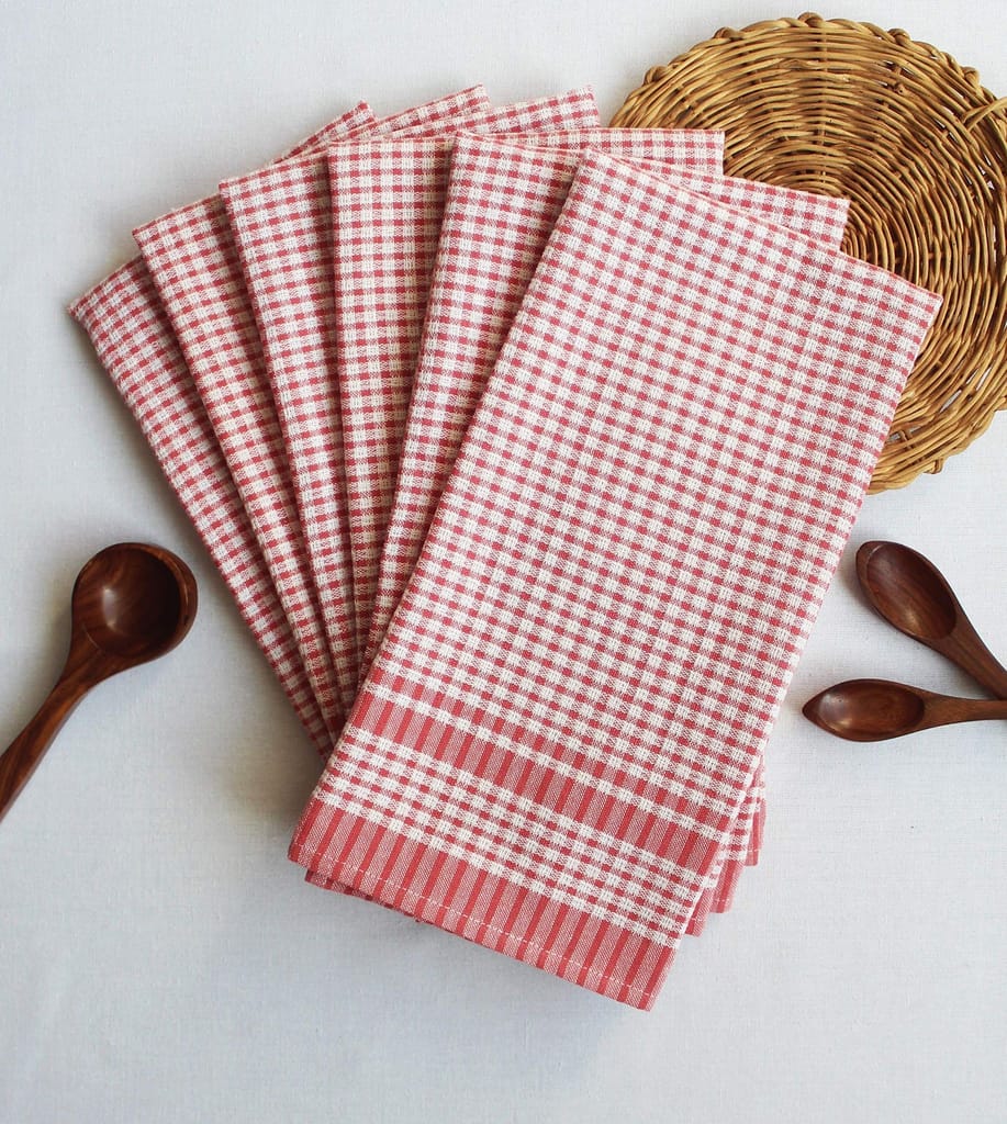 AIRWILL? Cotton Dish Towels Pink - Pack of 6 - Towels | Buy online on ZillyBuy
