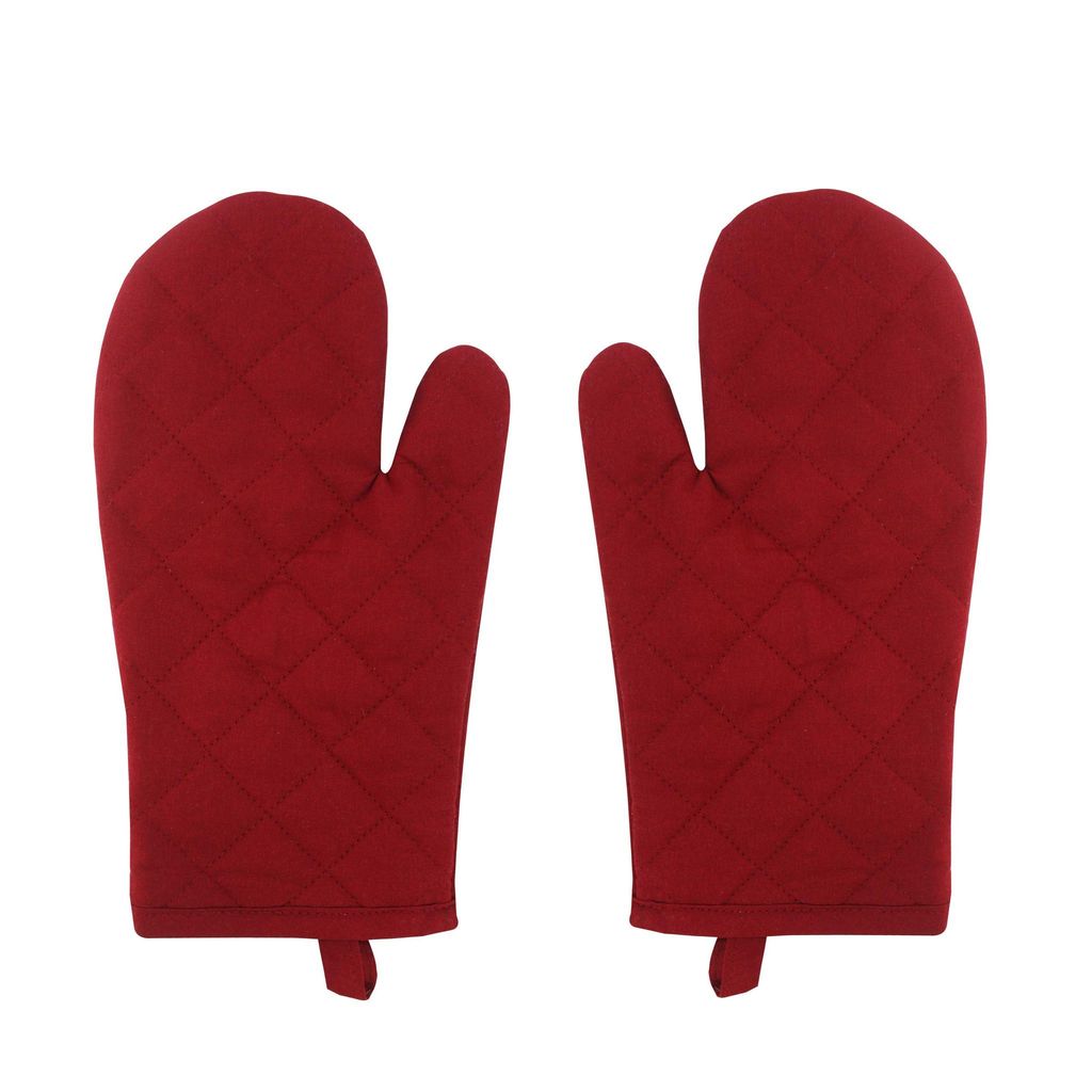 Airwill 100% Heat Resistance, Solid Designed Kitchen Oven Mitts (Gloves) (Red, Pack of 2) - Cookware | Buy online on ZillyBuy