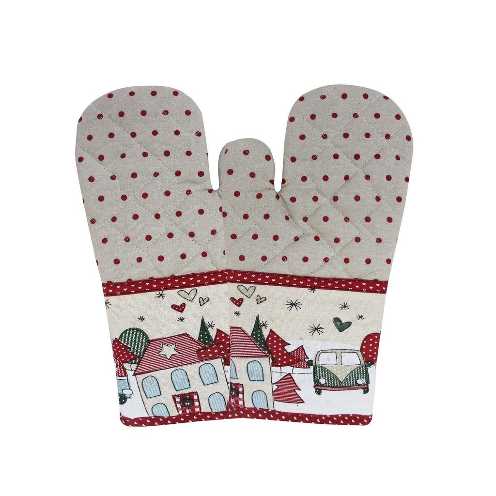AIRWILL, 100% Cotton Kitchen Padded Oven Gloves, Mitts (Pack of 2)