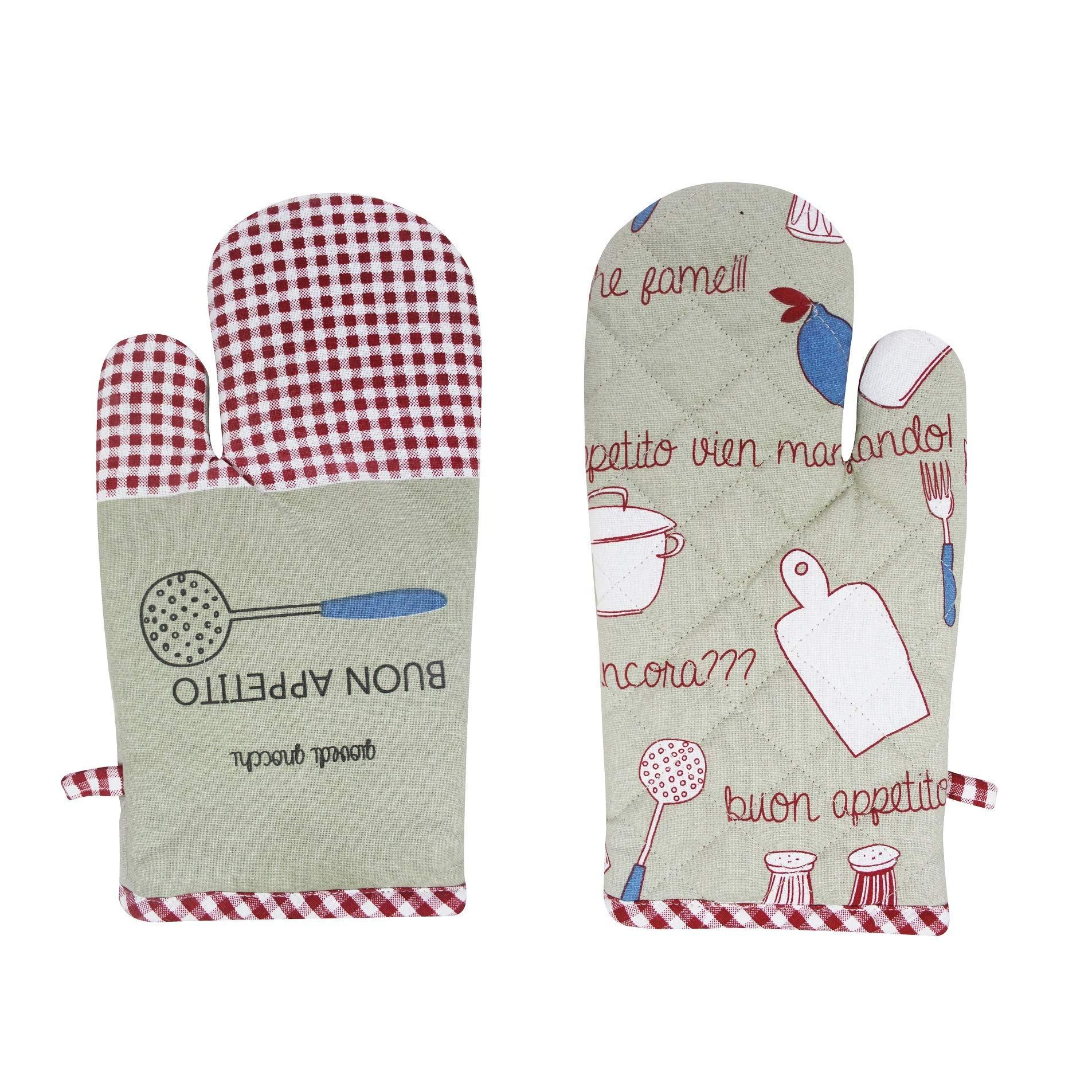 AIRWILL, 100% Cotton Kitchen Padded Oven Gloves, Mitts (Pack of 2)