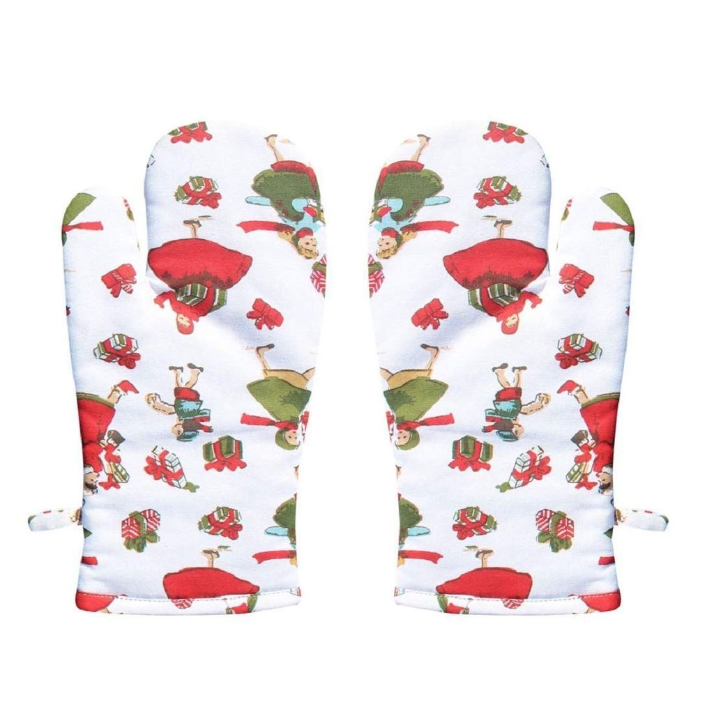 AIRWILL, 100% Cotton Kitchen Padded Oven Gloves, Mitts (Pack of 2)