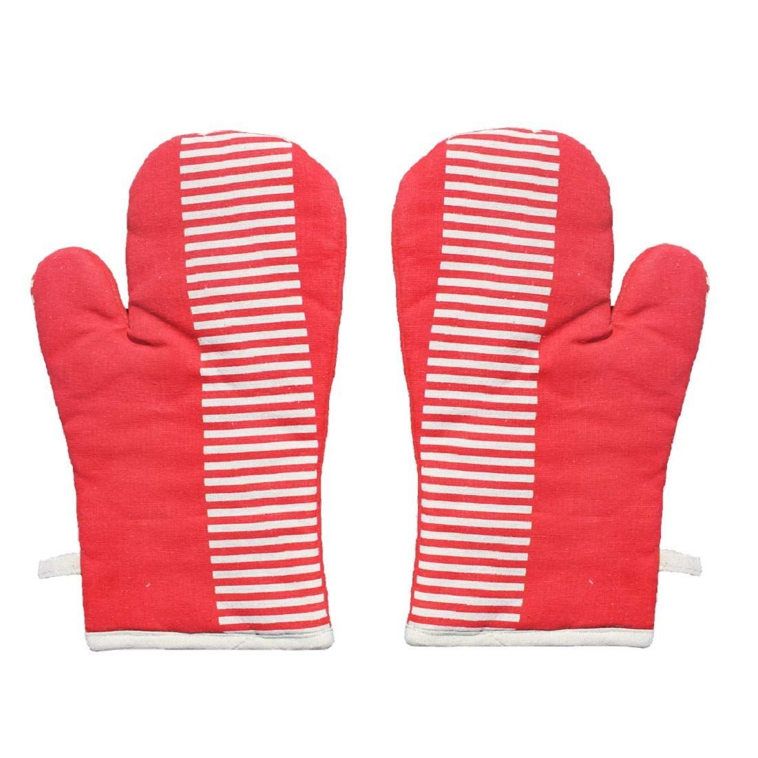 AIRWILL, 100% Cotton Kitchen Padded Oven Gloves, Mitts (Pack of 2)