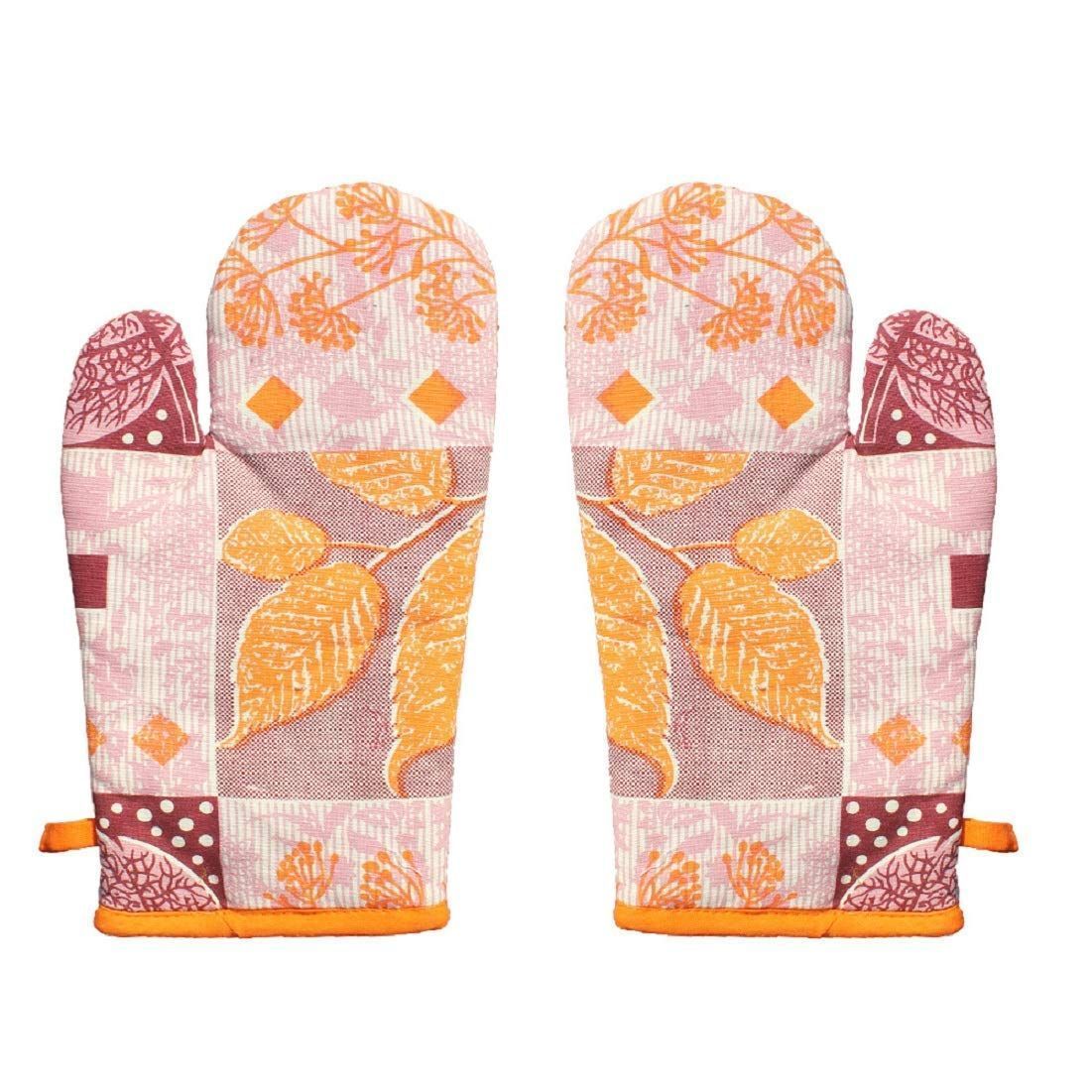 AIRWILL, 100% Cotton Kitchen Padded Oven Gloves, Mitts (Pack of 2)