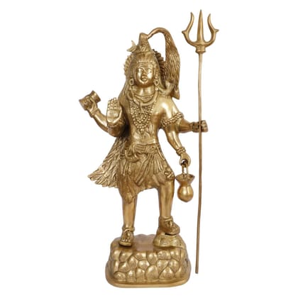 ARTVARKO? Brass Shiva Statue Big Size God Statue Bhagwan Standing Shiv Idol Sculpture Murti for Home Decor Temple Showpiece Height 23 Inch