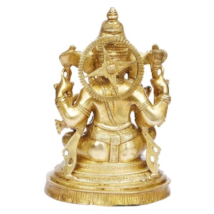 ARTVARKO Brass Ganesha Idol Mangalkari Jewellery Ganesh Sitting Murti for Home Entrance Decor Marriage Gift Good Luck Success Diwali Festival Chaturthi Puja Height 10.5 Inches