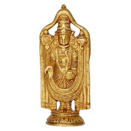 ARTVARKO Brass Venkateshwara Bala Ji Idol South Indian God Tirupati Balaji Statue Vastu Fengshui Home Office Temple 8 Inch