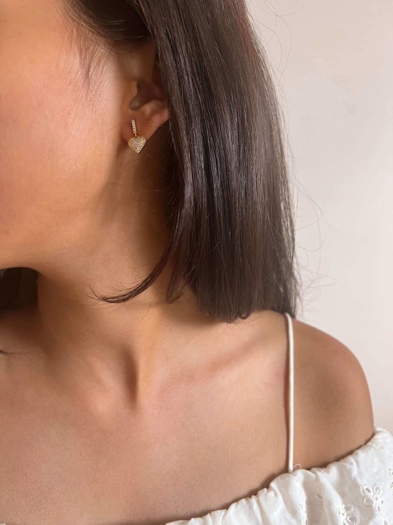 Amy mini studs in gold plated silver with zircons