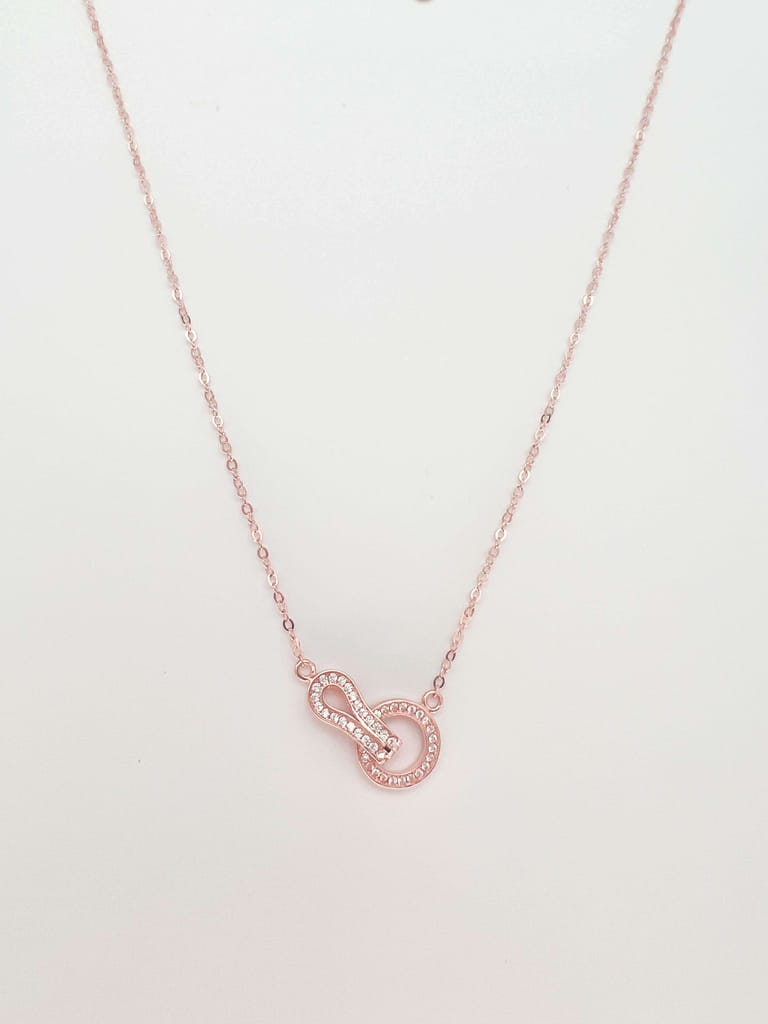 Eternity neck chain in rose gold plated silver