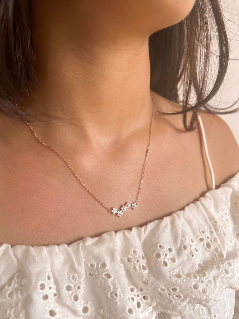 Aurora neck chain in rose gold plated silver