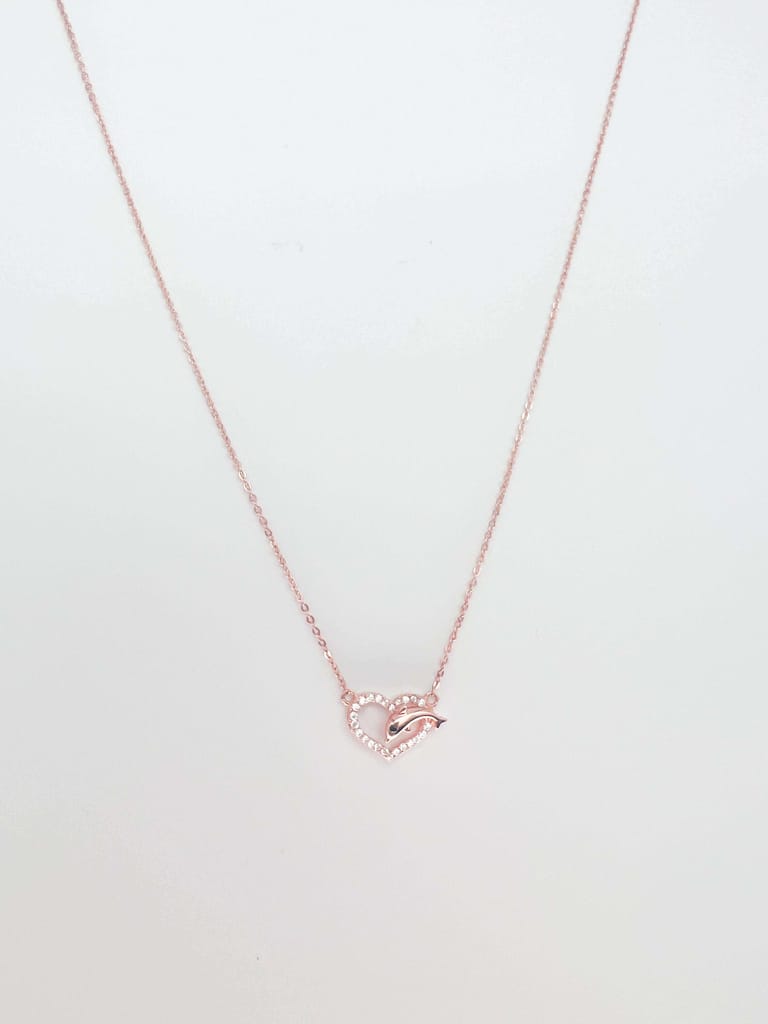 Amore silver neck chain with rose gold plating