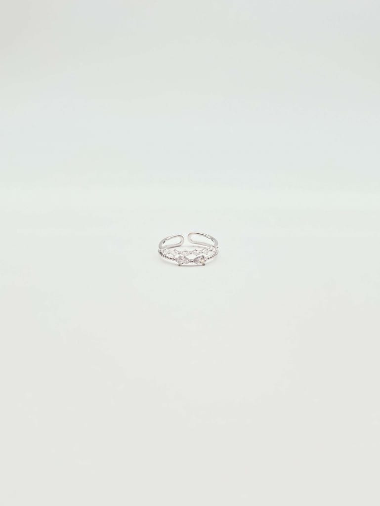 Mei silver ring with zircons
