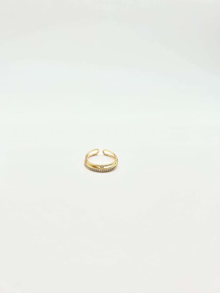 Celeste gold plated silver ring with zircons