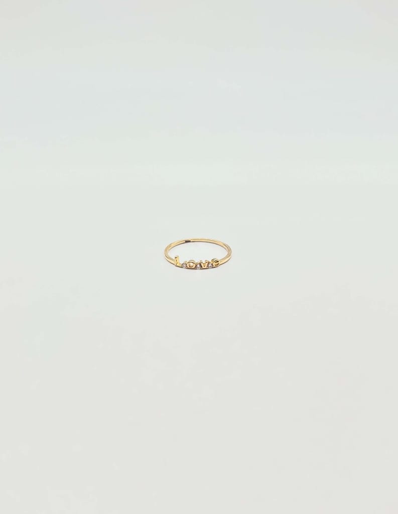 Je t'aime gold plated silver ring