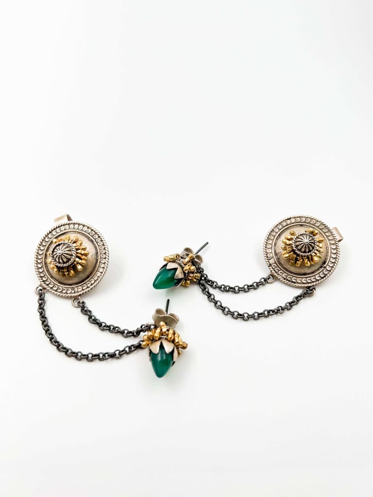 Niyati earcuff with emerald stud