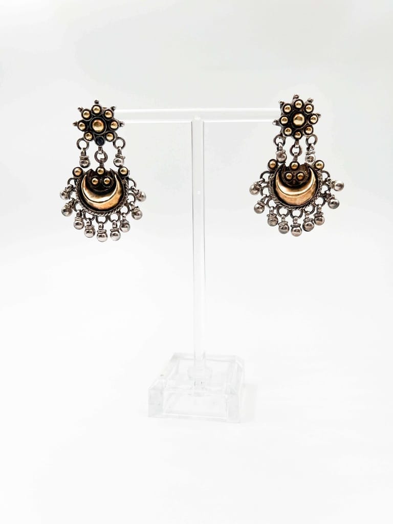 Chandrika dual tone earrings with ghunghroo detail
