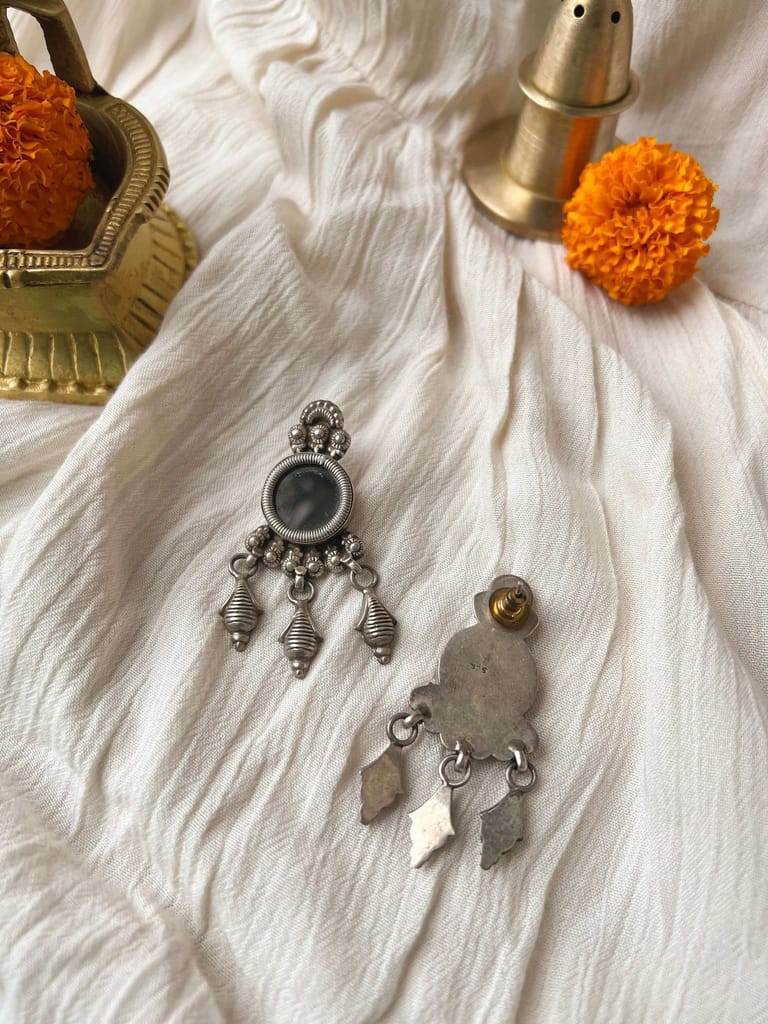 Aina oxidised silver danglers