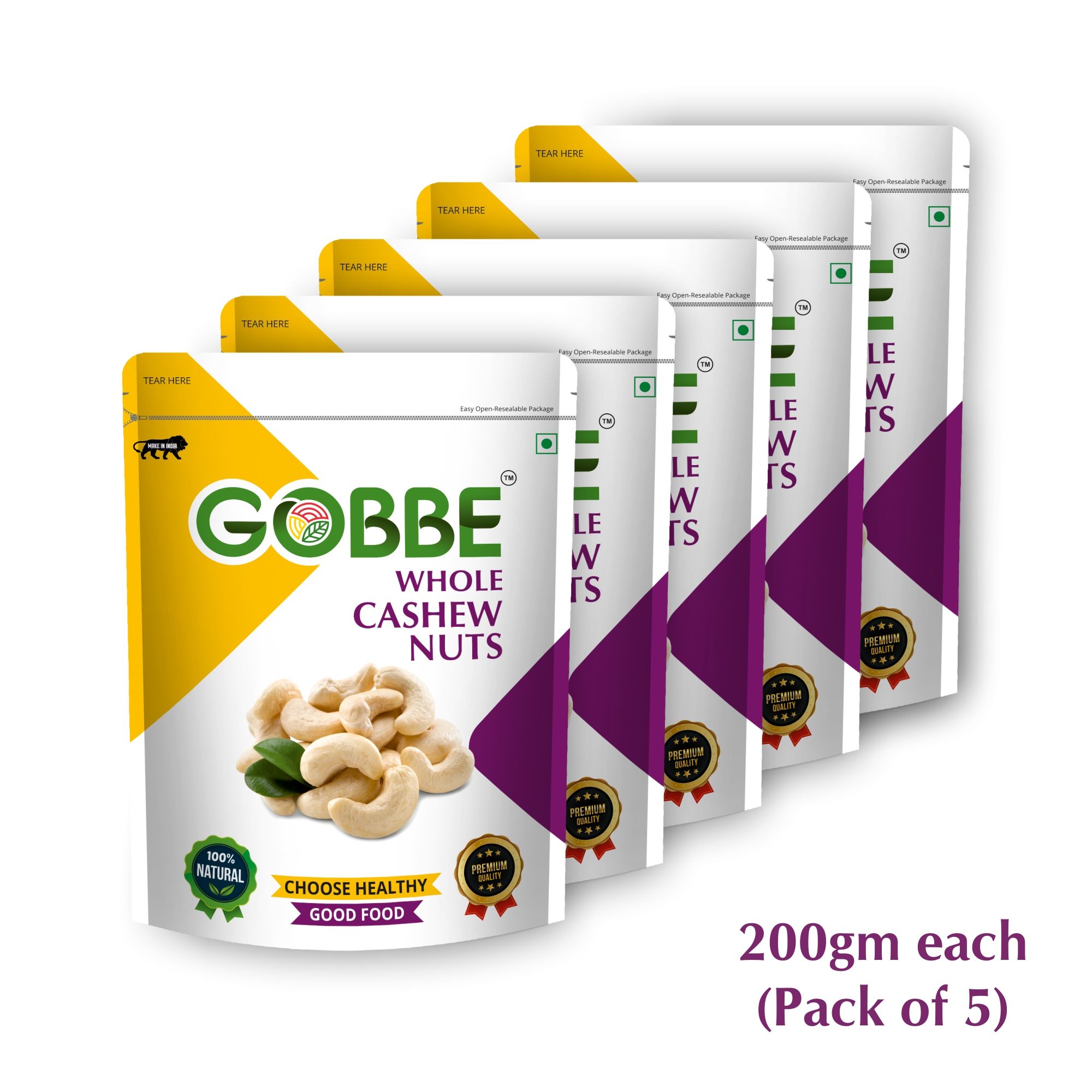 GOBBE Premium Whole Cashew Nuts