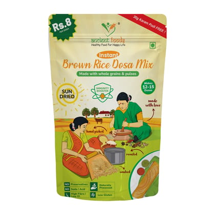 Ancient Foods Brown Rice Dosa mix 250gm No Preservative ,100 % Natural
