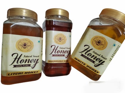 Combo Pack of 3 (Himalaya White honey, Multiflora Forest Honey, Natural Litchi Honey)500g each