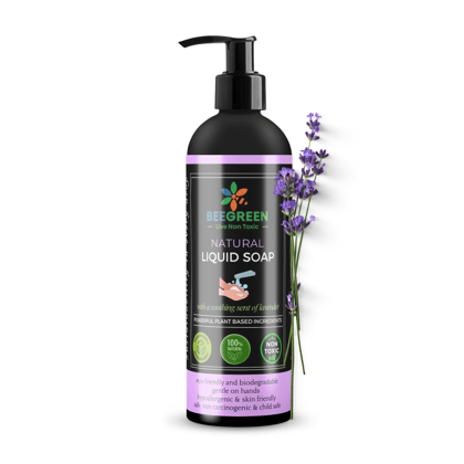 Beegreen Liquid Soap Lavender- 500 ml | Eco-Friendly & Biodegradable |Safe For Sensitive Skin| 100% Natural & Plant based