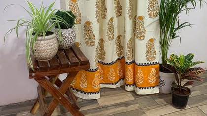 Elegant Block Printed Curtain Elegant Block Printed Curtain
