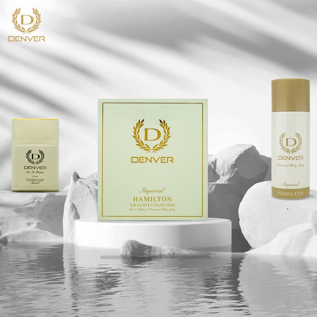 DENVER Imperial Gift Set - Imperial Deodorant (165ML) + Perfume (60ML) | Long Lasting Perfume Scent Deo for Men Deodorant Perfume Combo Long-Lasting Men's Fragrance