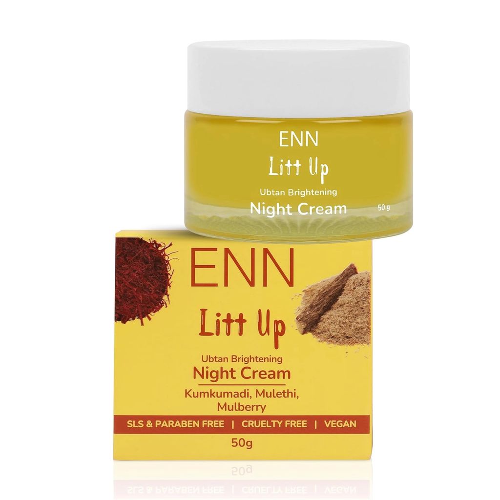 LITT UP Ubtan Brightening Night Cream With Kumkumadi & Mulethi - 50g