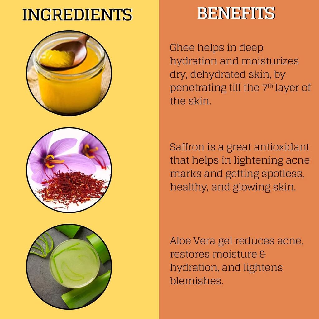 ENN Glow Ghee Body Lotion For Summer, Hydrating Lotion For Dry Skin With Natural Ghee, Aloe Vera & Saffron For Deep Moisturization For Men & Women, 240ml