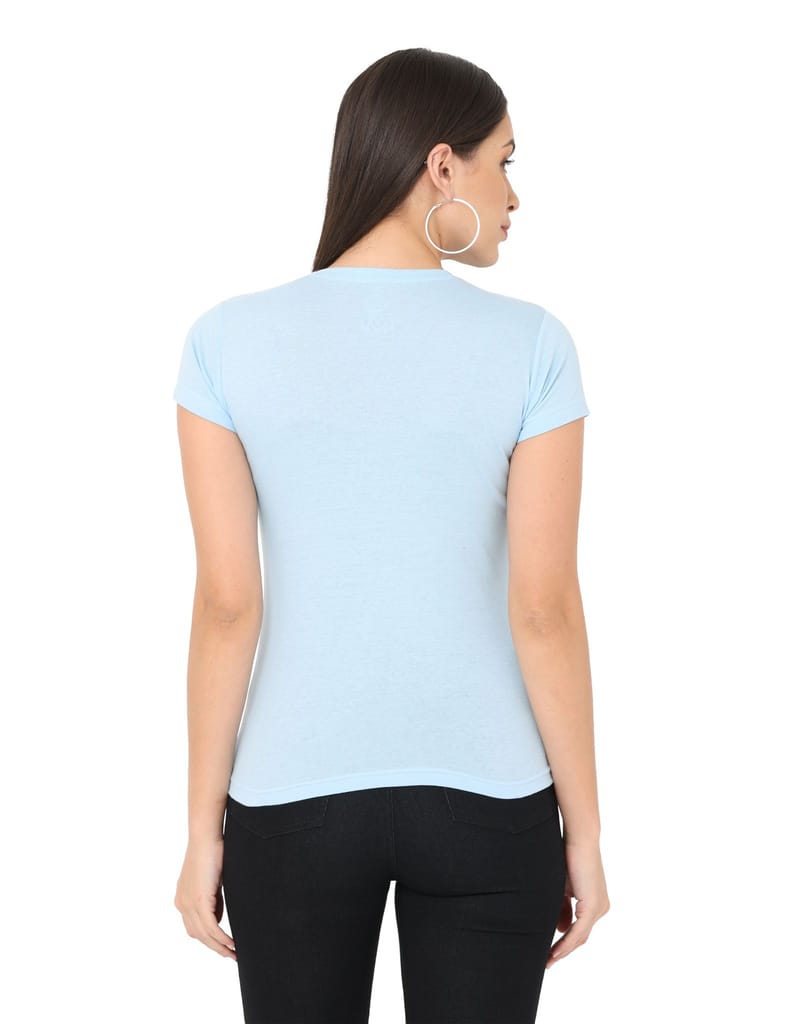 Crepeon Womens Plain Round Neck T Shirt