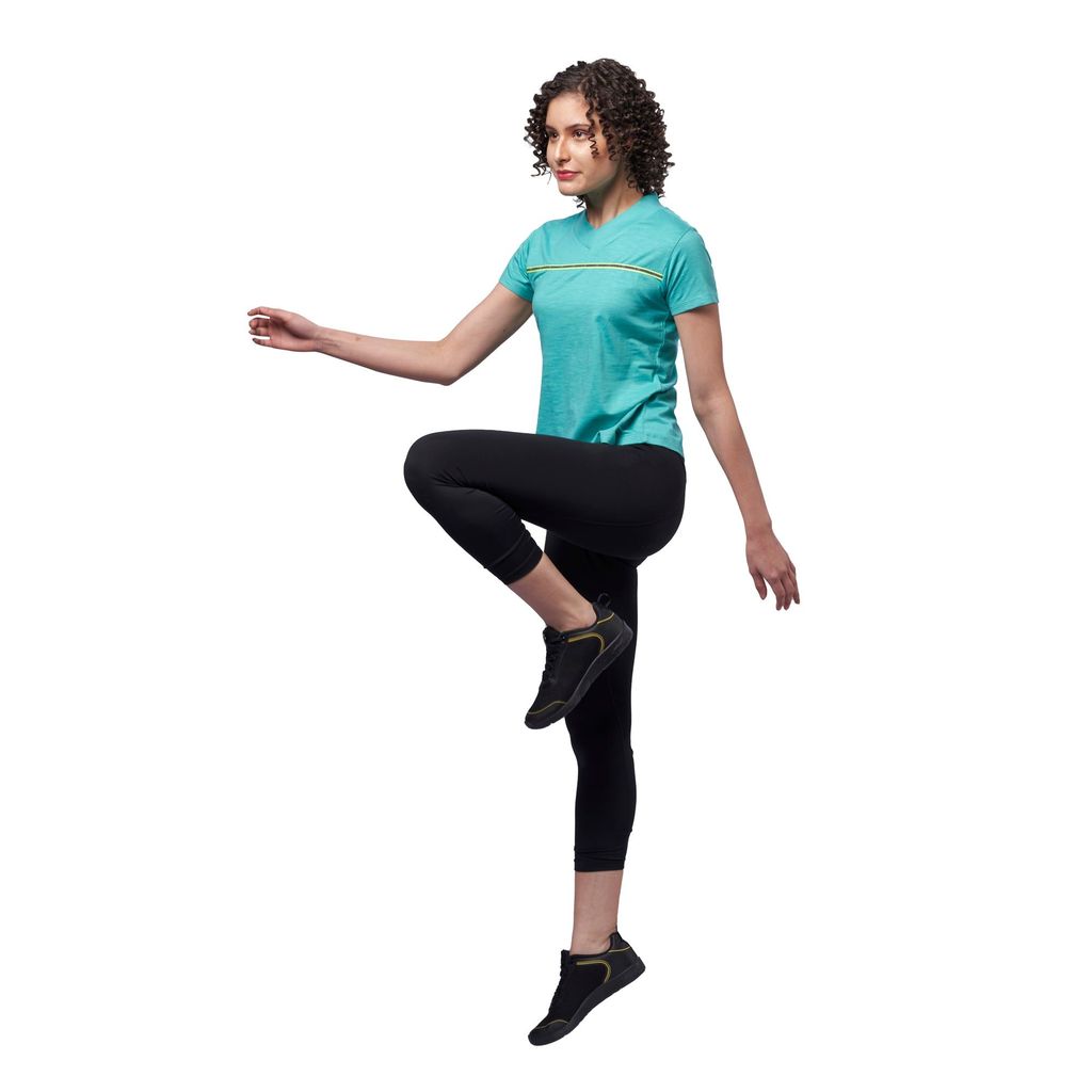 DOMIN8 Women's 100% Cotton Outdoor Training T-Shirt with V-neck