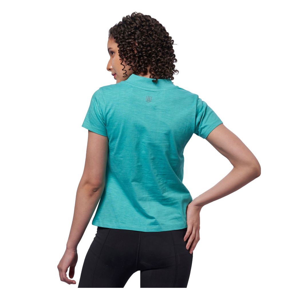 DOMIN8 Women's 100% Cotton Outdoor Training T-Shirt with V-neck