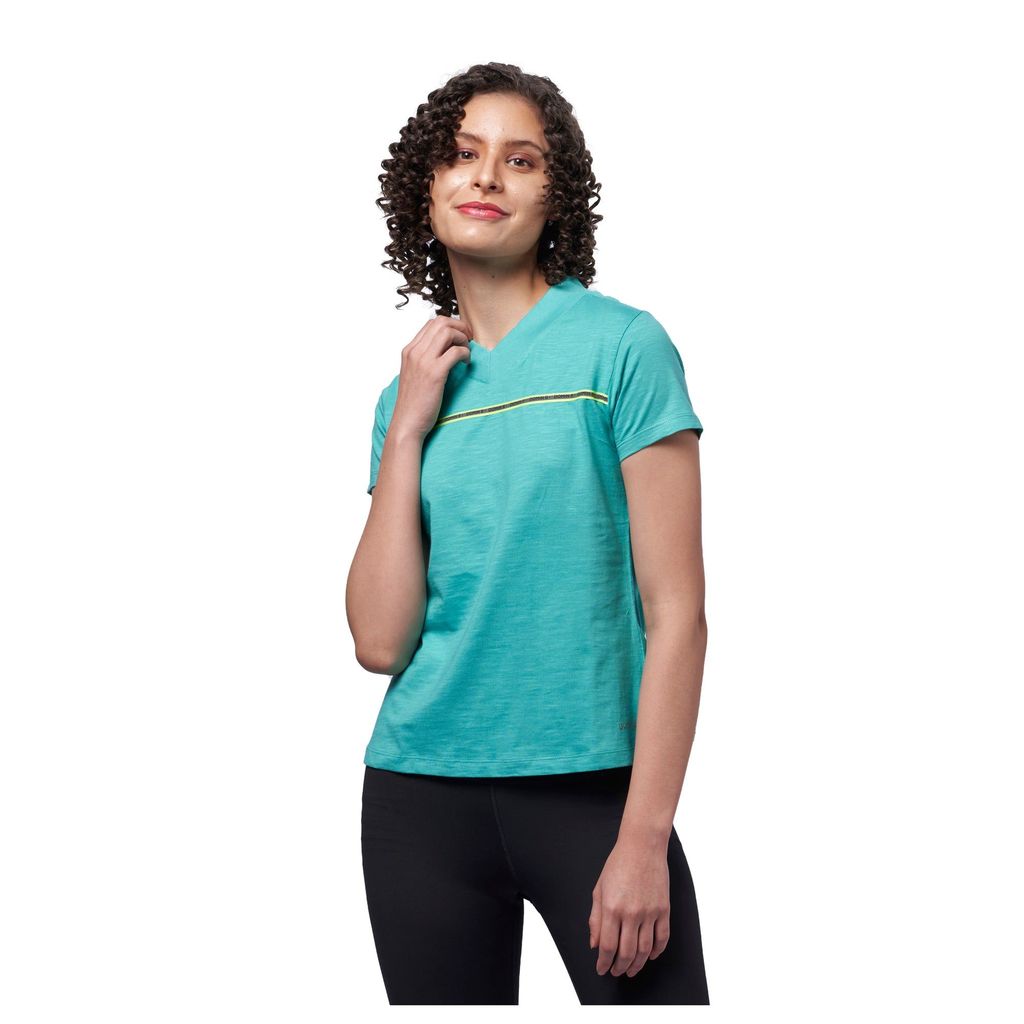 DOMIN8 Women's 100% Cotton Outdoor Training T-Shirt with V-neck