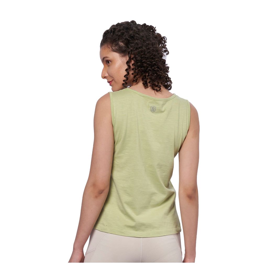 DOMIN8 Women's 100% Cotton Tank Top with Double Neckline at Front